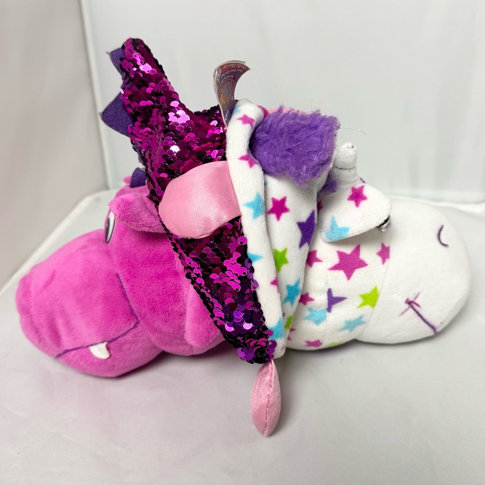 FlipaZoo Sequin Stella Unicorn Aki Dragon Reversible Rare Plush